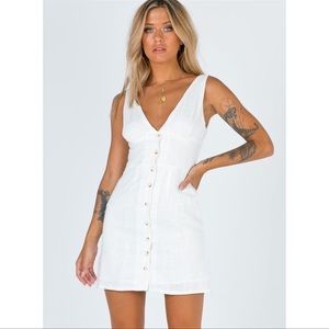 Princess Polly White button up minidress worn once